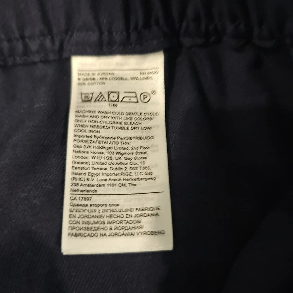 Banana Republic Women's Navy Blue Tencel Linen Chino Pull On Pants Size Large‎